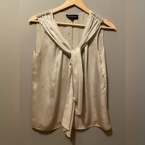 Jones New York Silver Tie Front Tank Top